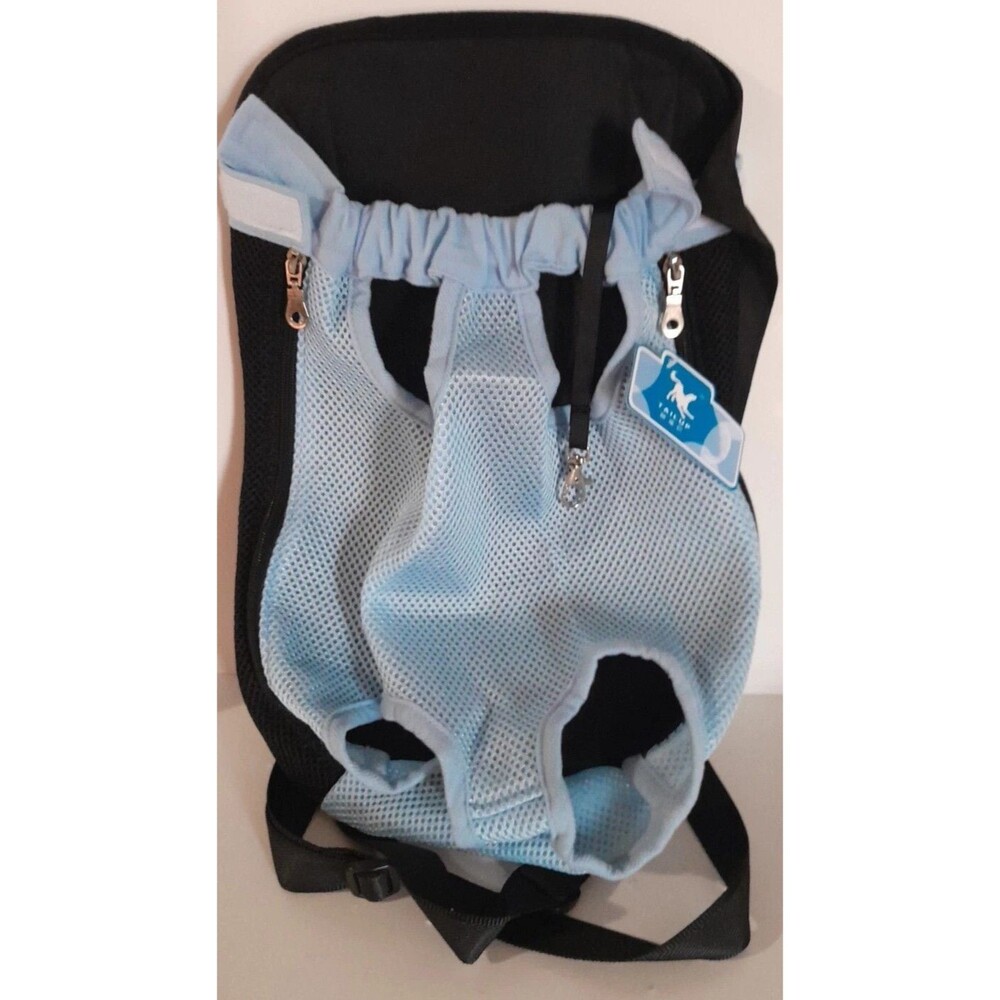Pet Dog Carrier Backpack Cat/Dog Mesh Travel Front Head Out Portable BLUE Adjust